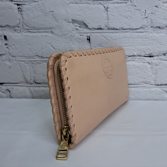 TORY BURCH MARION CONTINENTAL LEATHER WHIPSTITCH DETAIL WALLET & DUST BAG - Picture 4 of 16